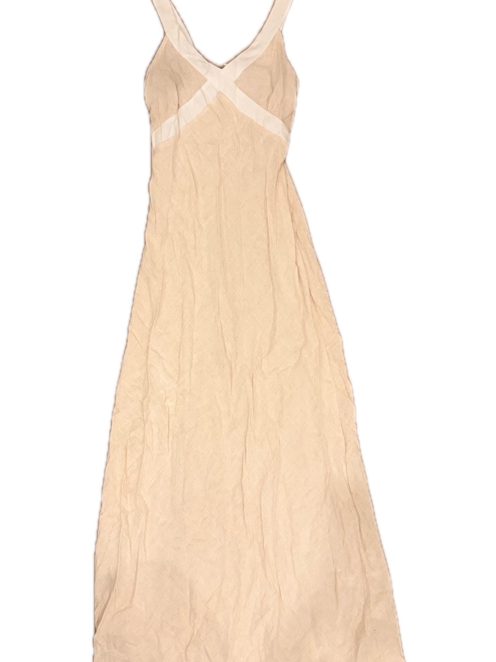 Women's Cream Maxi Dress with Cross-Front Detail